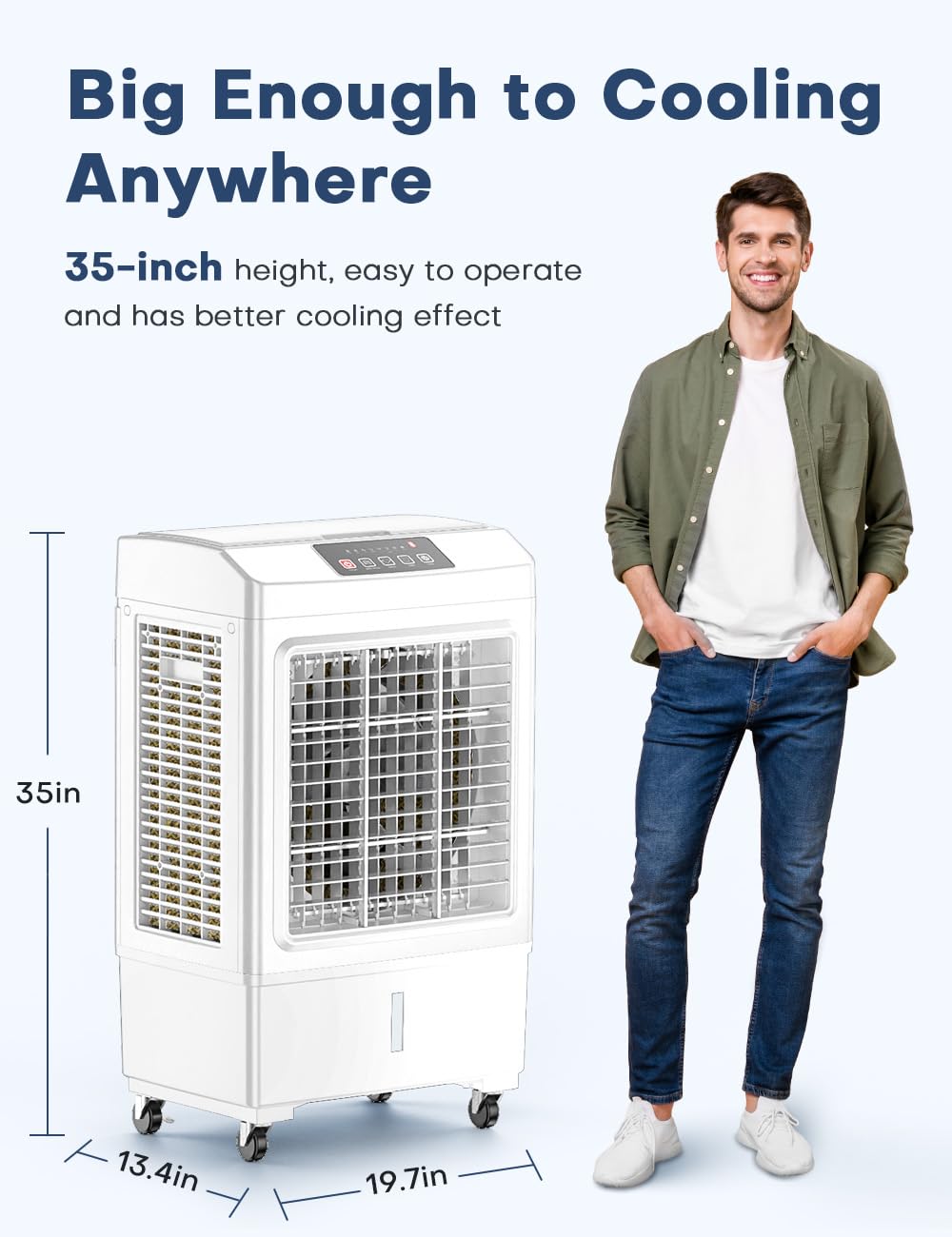 FANCOLE L242Y Evaporative air Cooler, Beige