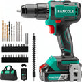 FANCOLE 20V Brushless Hammer Drill Cordless, 492 in-lb Torque Impact Drill, 1/2" All-Metal Keyless Chuck,18+1+1, (0-450/0-1800RPM)